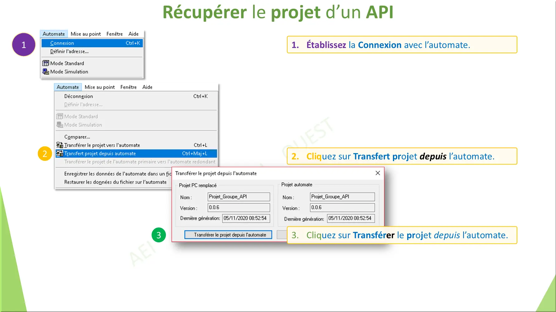 Récupérer le projet d’un API